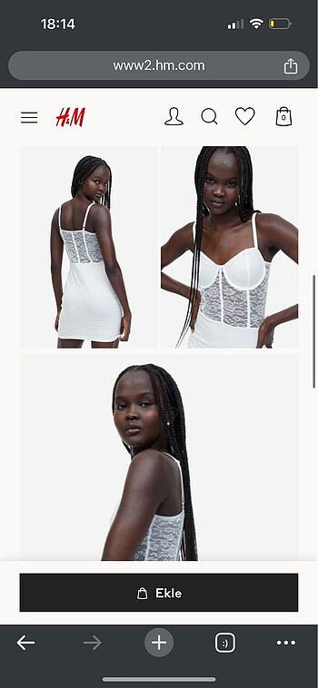 H&M H&M dekolte detaylı elbise