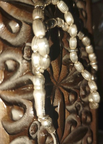 Erkek Tesbihi Beyaz Gri - Görsel 3