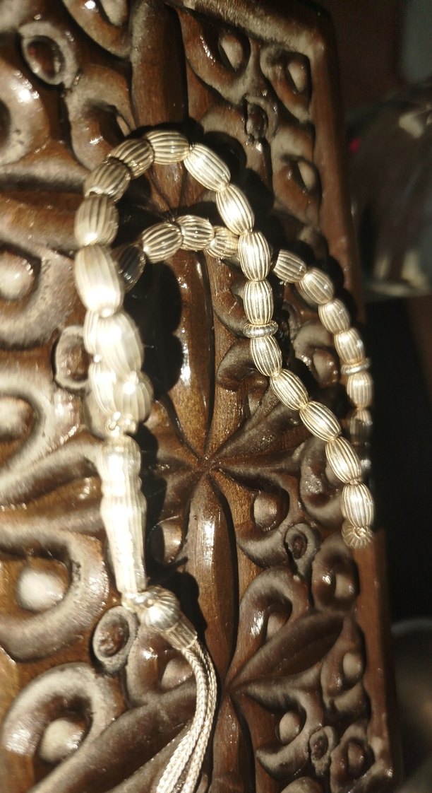 Erkek Tesbihi Beyaz Gri - Görsel 2