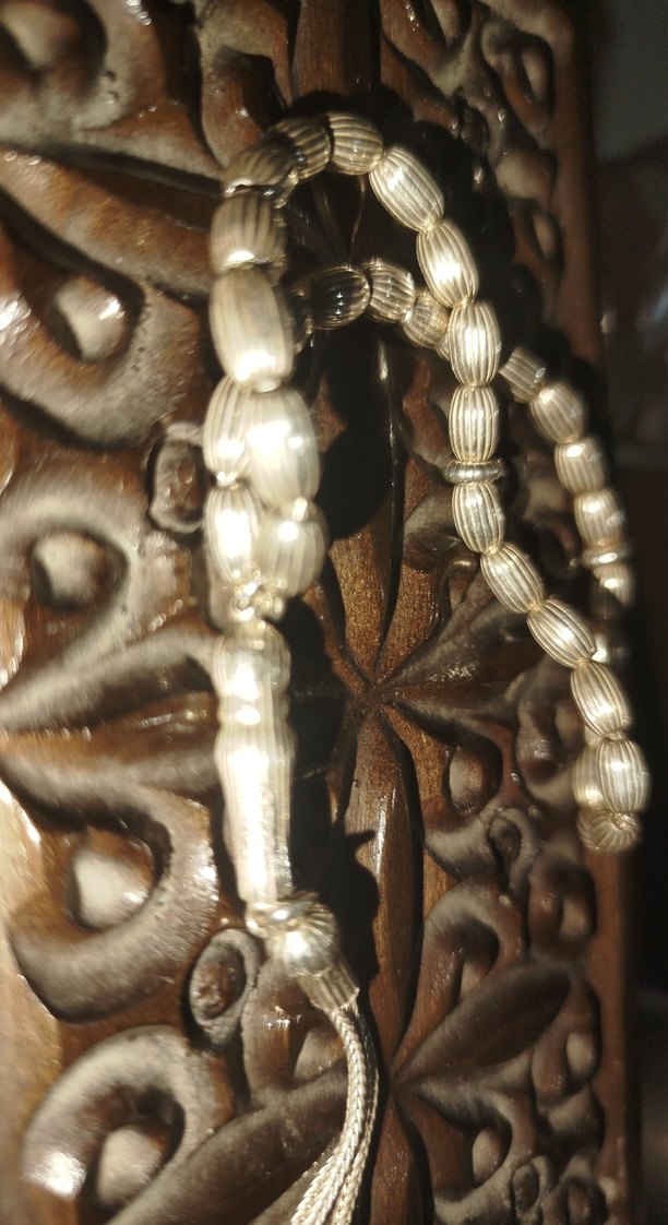 Erkek Tesbihi Beyaz Gri - Görsel 3