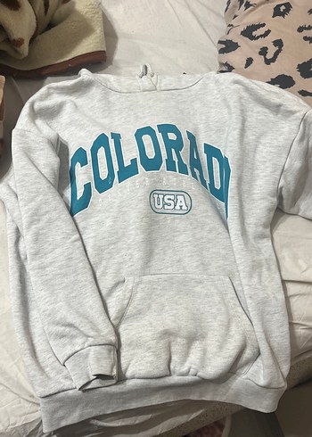 Gri Colorado Baskılı Kadın Sweatshirt - Görsel 2
