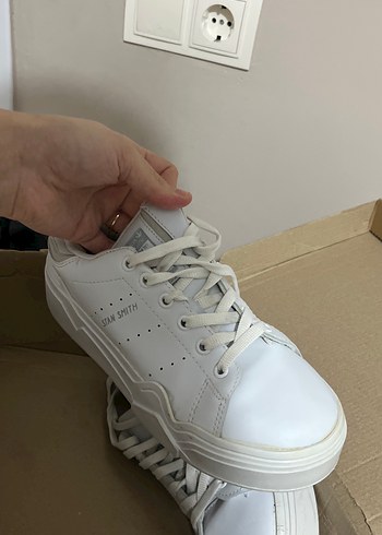 Beyaz Platform Topuklu Kadın Spor Ayakkabı - Görsel 2