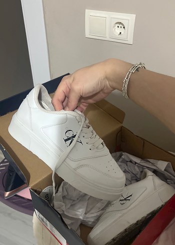 Beyaz Calvin Klein Kadın Sneakers - Görsel 2
