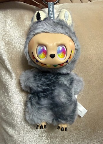 LABUBU ÇEŞİTLERİ Gri Peluş Oyuncak Anahtarlık - Görsel 9