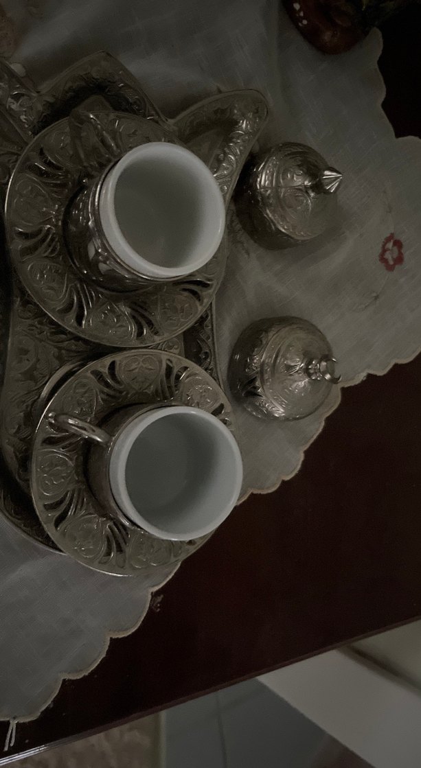 Gri İşlemeli Çay Fincanı Seti - Görsel 2