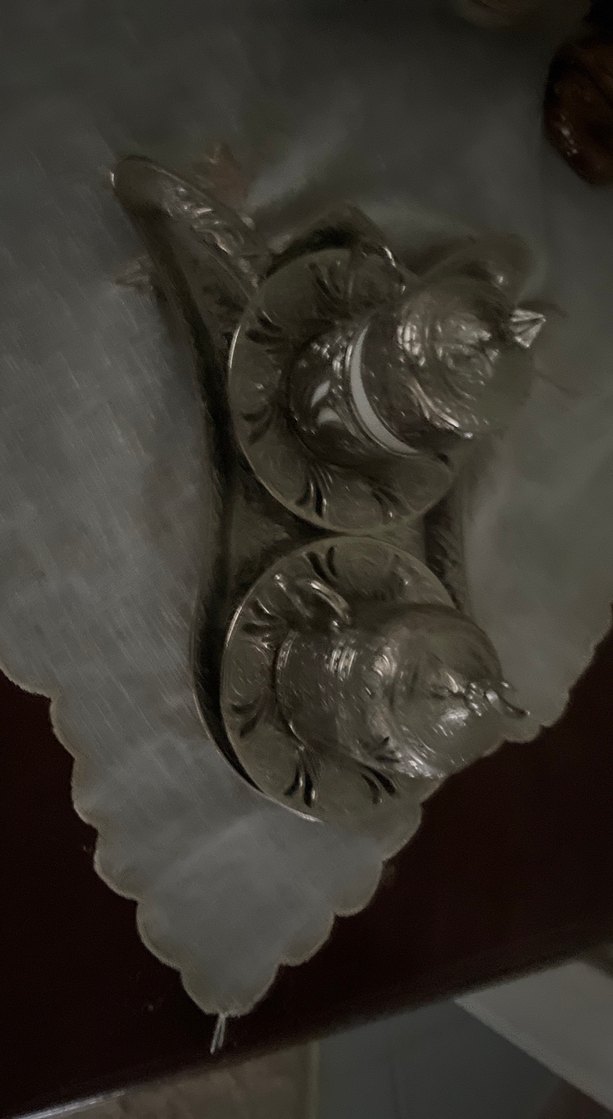 Gri İşlemeli Çay Fincanı Seti - Görsel 3