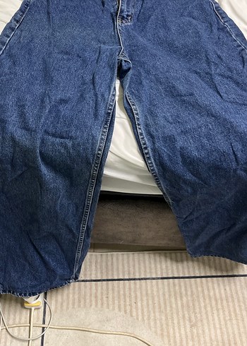 Kemerli Koyu Mavi Kadın Midi Boy Denim Pantolon - Görsel 3