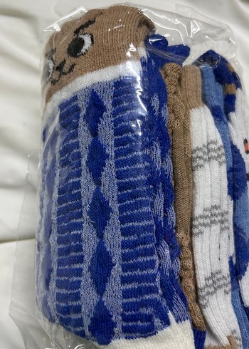 Erkek Çocuk Desenli Kahverengi Çorap - Görsel 3