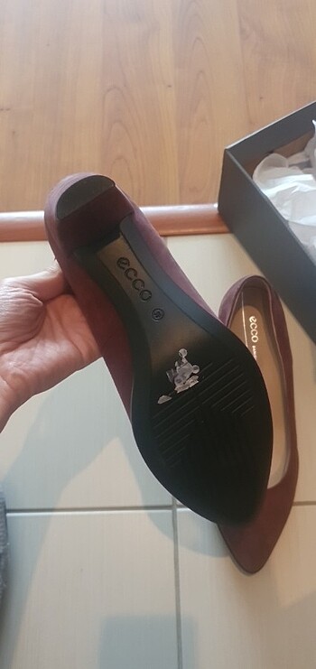 39 Beden Ecco 39 bordo suet topuklu ayakkabi