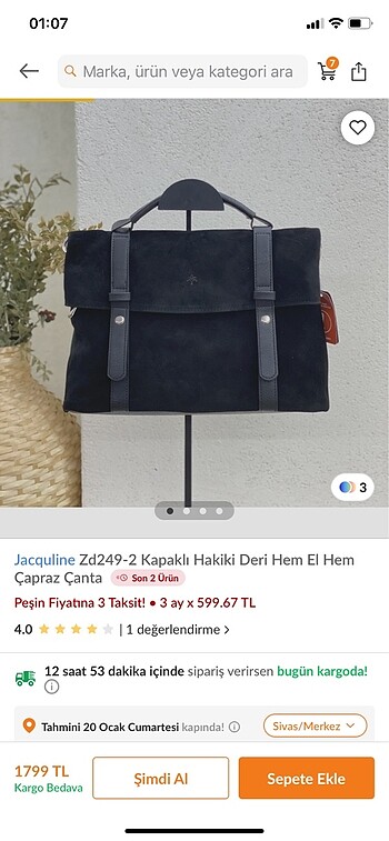 Beden siyah Renk Az kullanılmış orjinal çanta