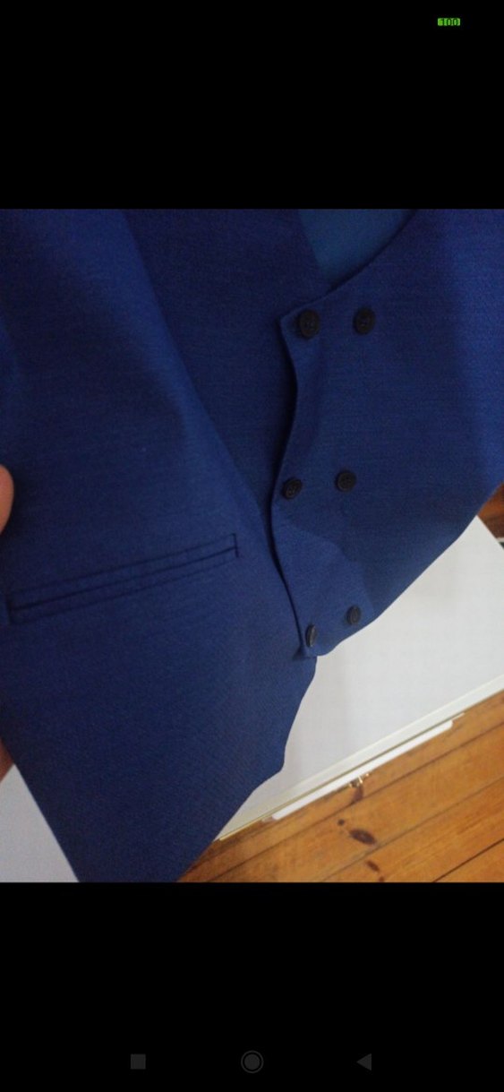 Düğmeli Erkek Mavi Yelek - Görsel 3