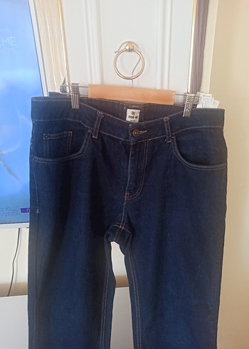 Defacto Lacivert Kadın Düğmeli Denim Pantolon