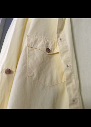 Sarı Düğmeli Uzun Kollu Erkek Gömlek - Görsel 4