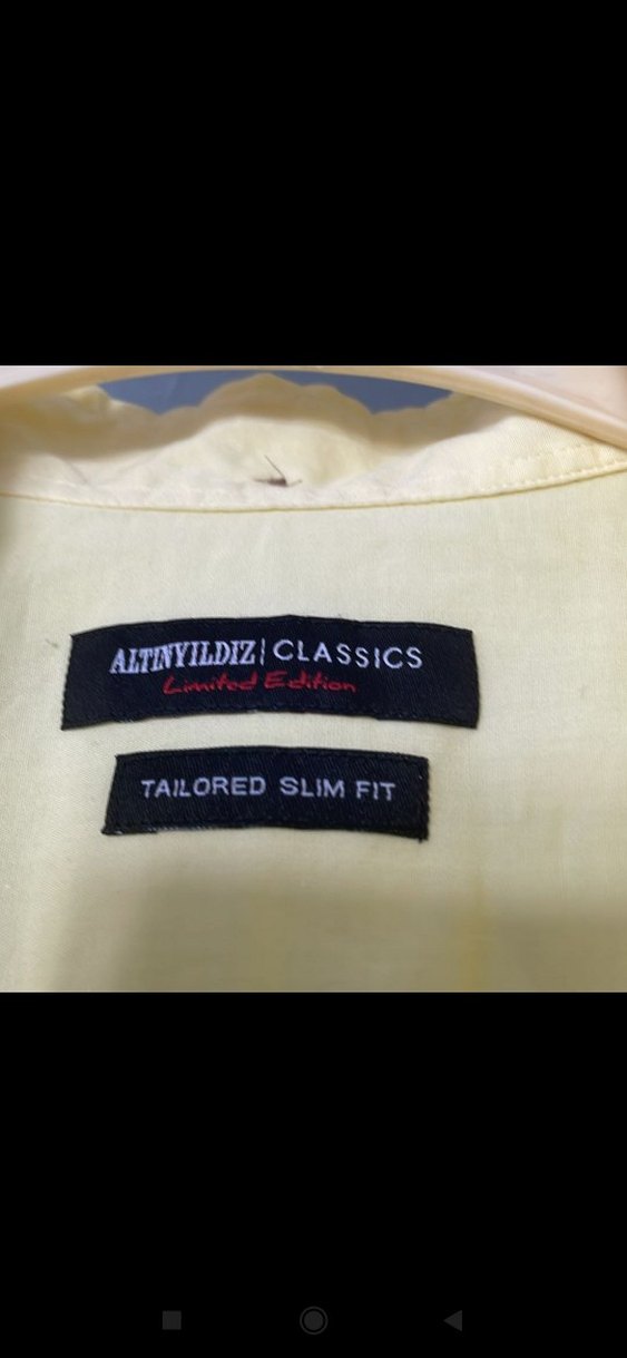 Sarı Düğmeli Uzun Kollu Erkek Gömlek - Görsel 2