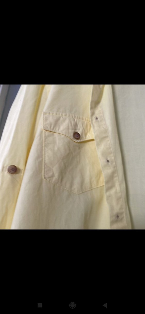 Sarı Düğmeli Uzun Kollu Erkek Gömlek - Görsel 4