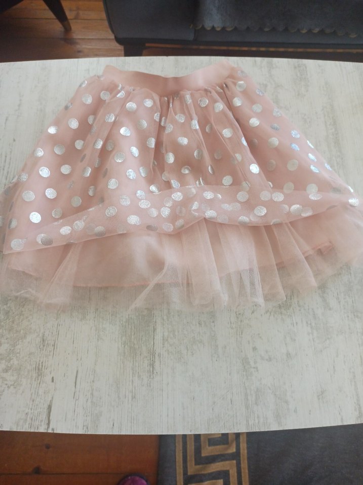 Puantiyeli Pembe Fırfırlı Kız Eteği - Görsel 5