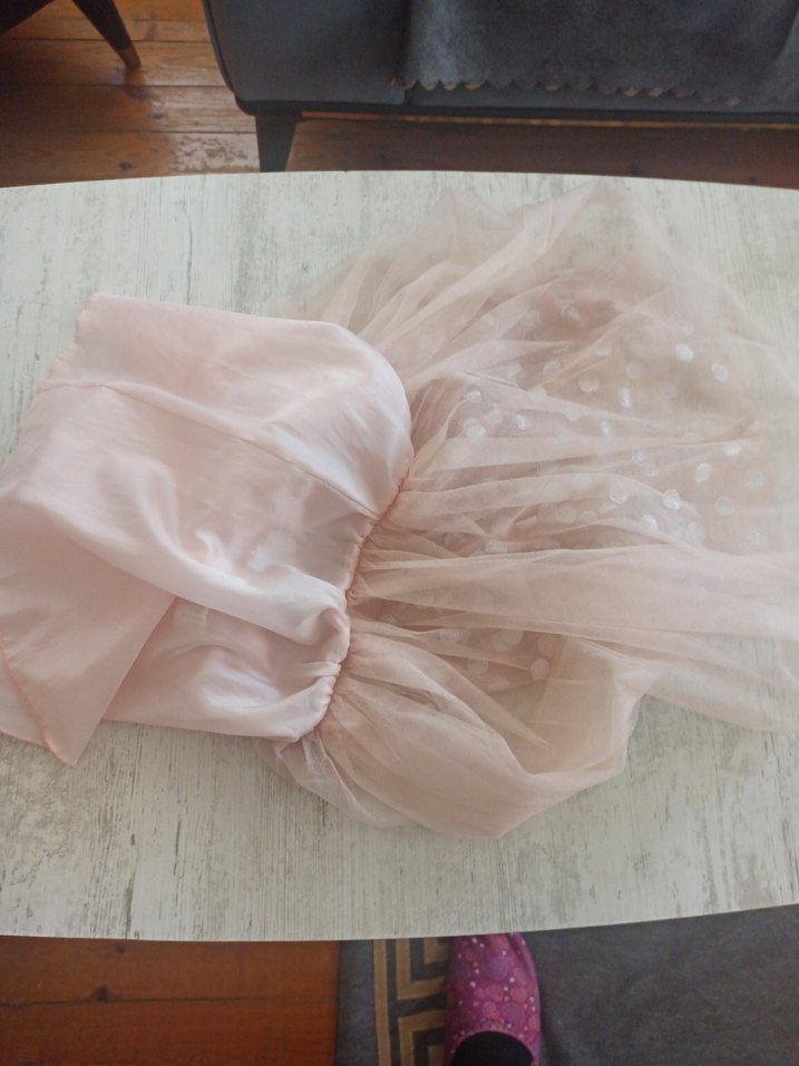 Puantiyeli Pembe Fırfırlı Kız Eteği - Görsel 4