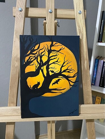 Diğer Gün batımı Ağaç Dalları ve kedi