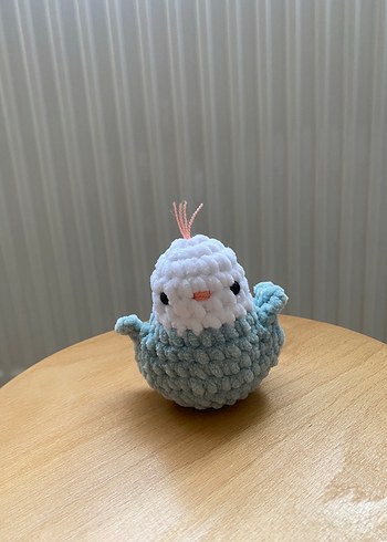 Pastel Gri Peluş Kuş Oyuncak - Görsel 5