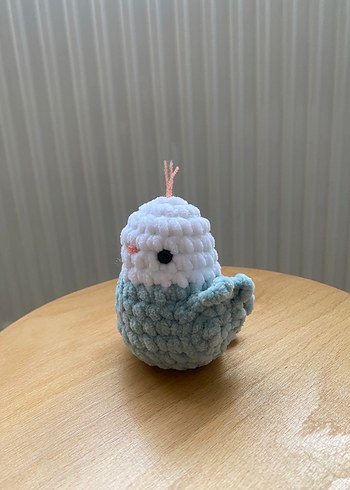 Pastel Gri Peluş Kuş Oyuncak - Görsel 2