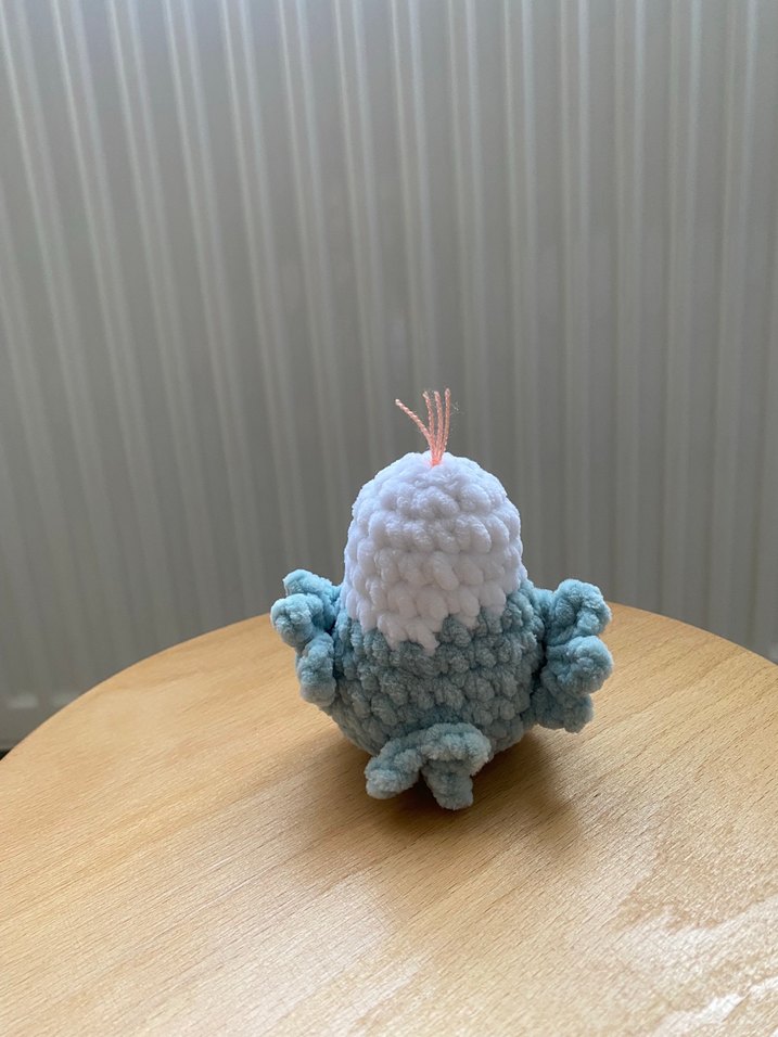 Pastel Gri Peluş Kuş Oyuncak - Görsel 3