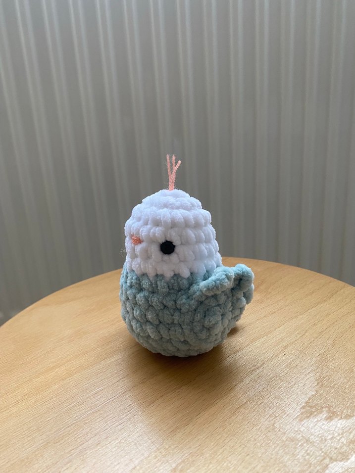 Pastel Gri Peluş Kuş Oyuncak - Görsel 2