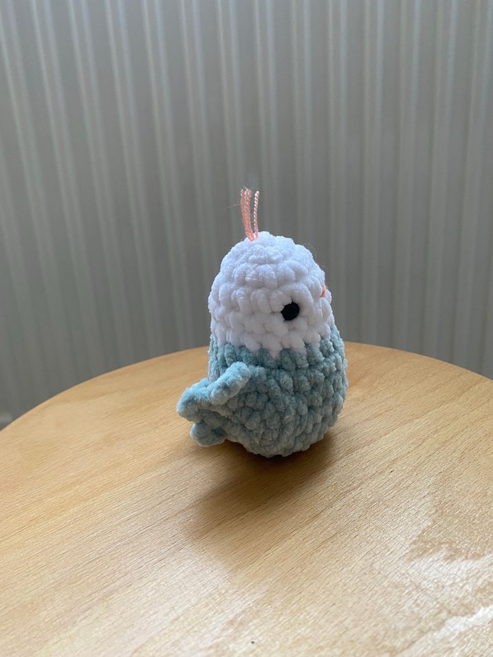 Pastel Gri Peluş Kuş Oyuncak - Görsel 4