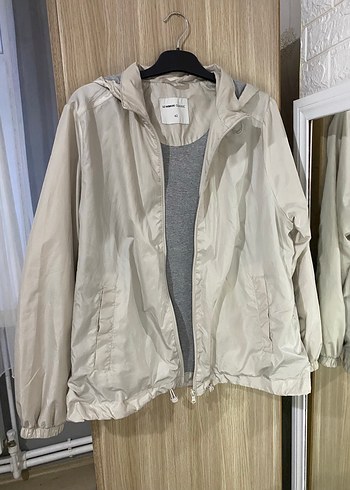 Bej Street Wear Kadın Yağmurluk Rüzgarlık - Görsel 5