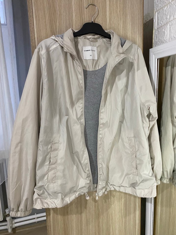 Bej Street Wear Kadın Yağmurluk Rüzgarlık - Görsel 2