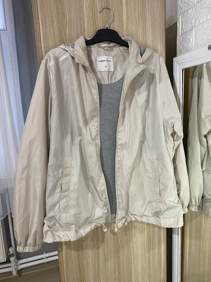 Bej Street Wear Kadın Yağmurluk Rüzgarlık - Görsel 5