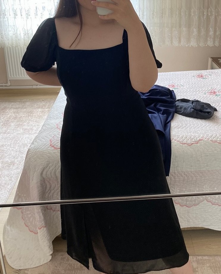 Siyah Şifon Elbise Trendyolmilla - Görsel 4