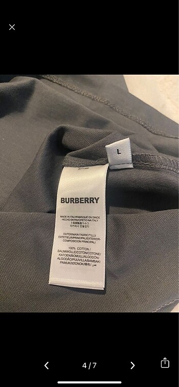 l Beden gri Renk Burbery tşört