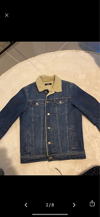 m Beden Mavi jeans kot ceket