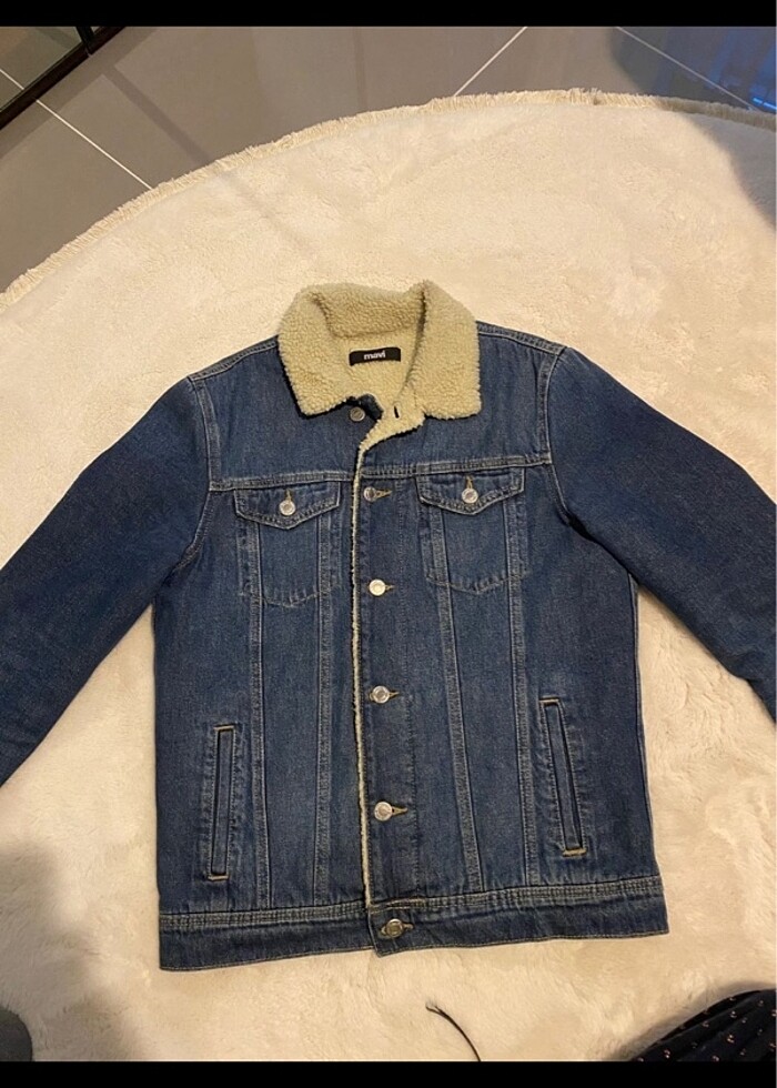 Mavi jeans kot ceket - Görsel 3