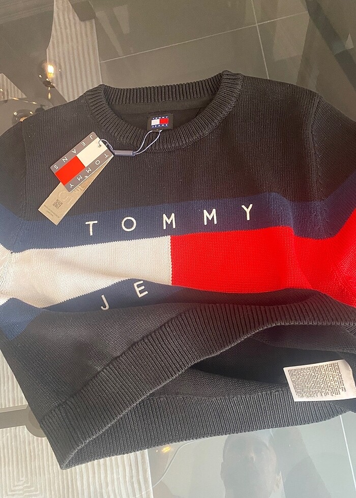 Tommy hilfiger crop kazak - Görsel 4