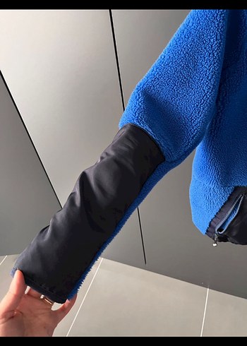 Erkek Mavi Fermuarlı Polar Sweatshirt - Görsel 3