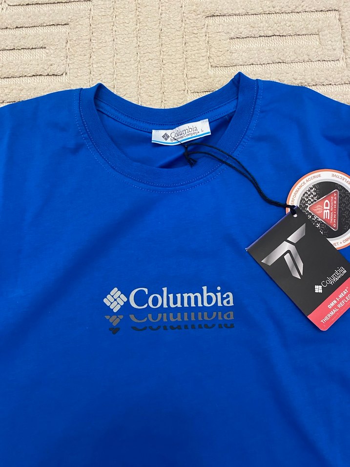 Columbia Mavi Baskılı Erkek Tişört - Görsel 4