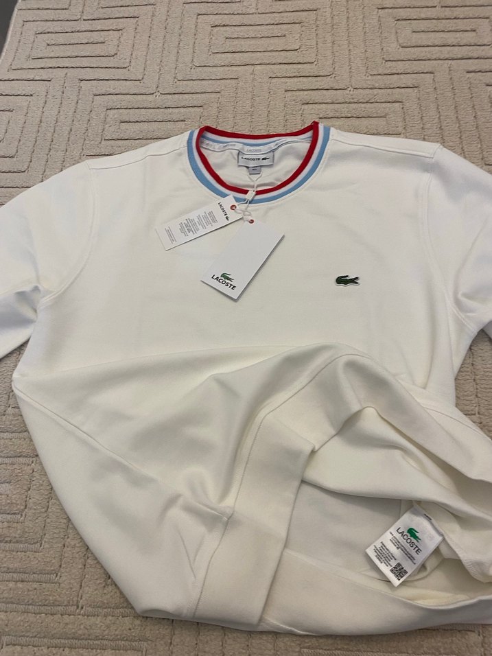 Lacoste Erkek Beyaz Pamuklu Sweatshirt - Görsel 5