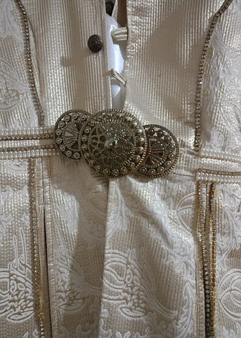 Diğer Uzun Kollu Nakışlı Beyaz Vintage Takım Elbise