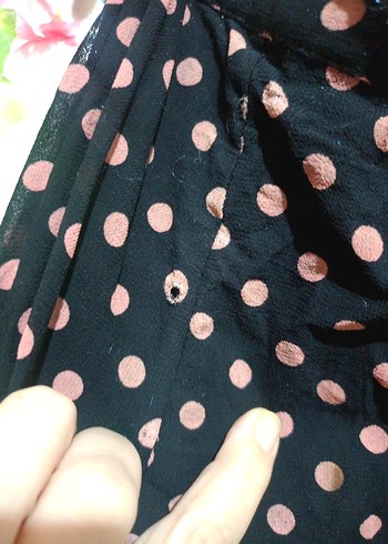 Puantiye Desenli Pembe Uzun Etek - Görsel 8