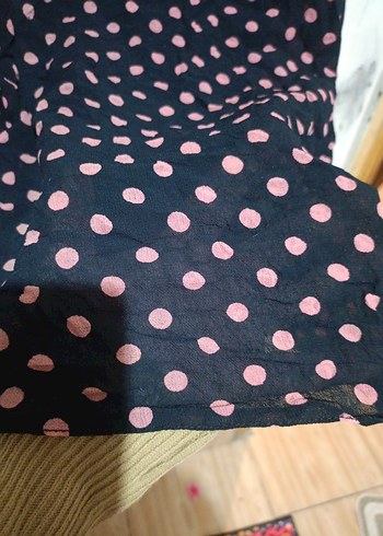 Puantiye Desenli Pembe Uzun Etek - Görsel 5