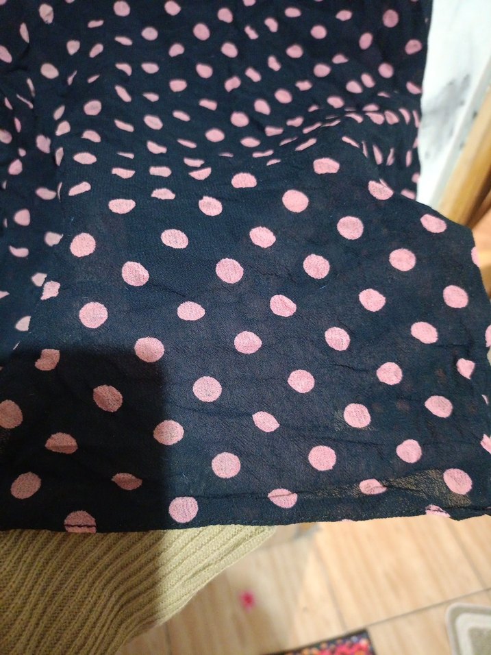 Puantiye Desenli Pembe Uzun Etek - Görsel 5