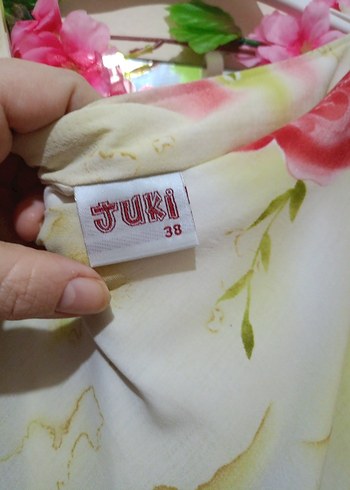 Pembe Çiçek Desenli Uzun Bohem etek - Görsel 6