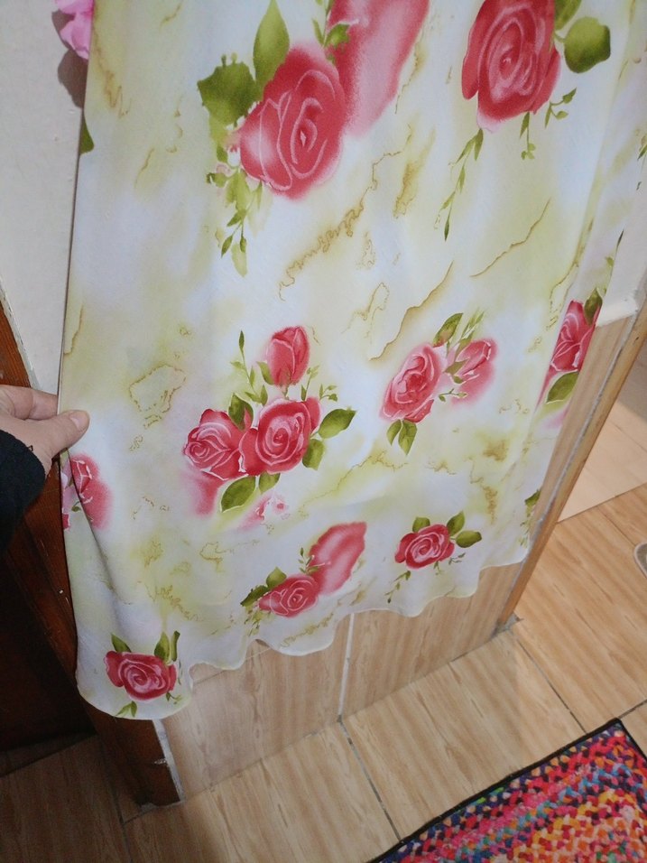 Pembe Çiçek Desenli Uzun Bohem etek - Görsel 2