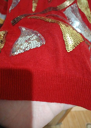 Renkli Desenli Bohem Örgü Kadın Kazak - Görsel 6