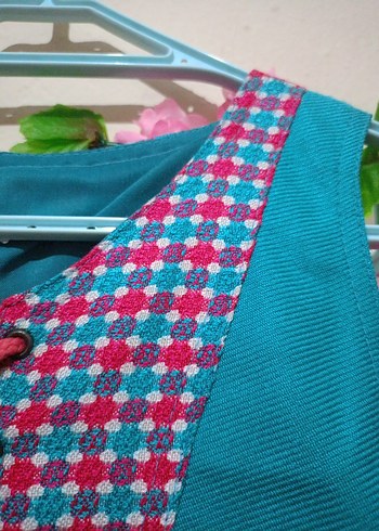 Bohem Renkli Uzun Salaş Elbise - Görsel 3