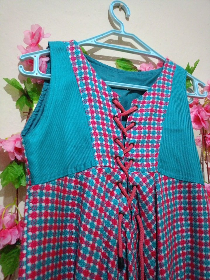 Bohem Renkli Uzun Salaş Elbise - Görsel 2