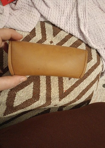 Bej Deri Tokalı Vintage Kadın Gözlük Kutusu - Görsel 4