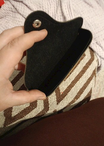 Bej Deri Tokalı Vintage Kadın Gözlük Kutusu - Görsel 3