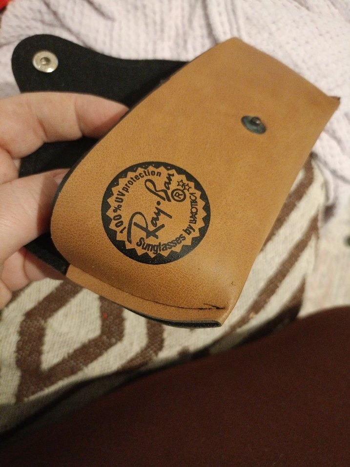 Bej Deri Tokalı Vintage Kadın Gözlük Kutusu - Görsel 2